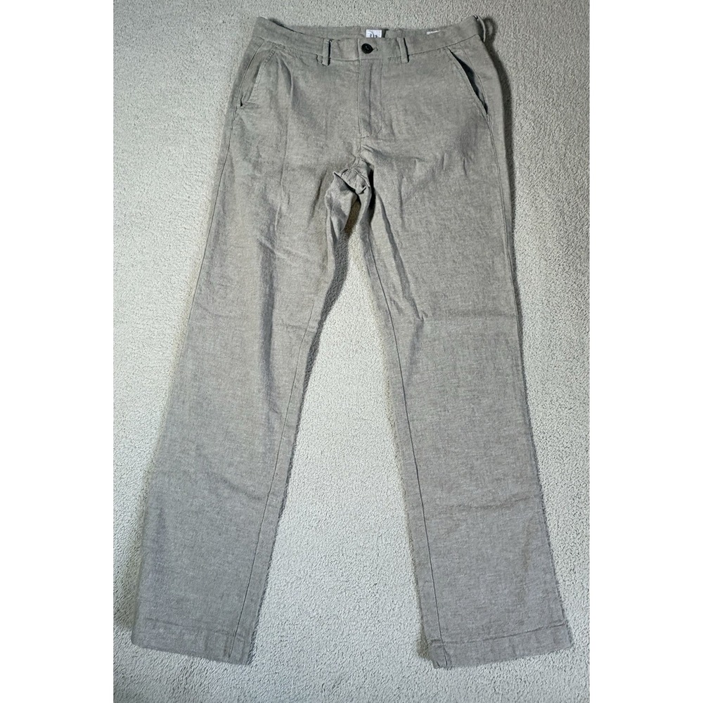 GAP | Men's  Slim Tan Chino Pants Straight Leg Linen Blend Trouser | 30X30